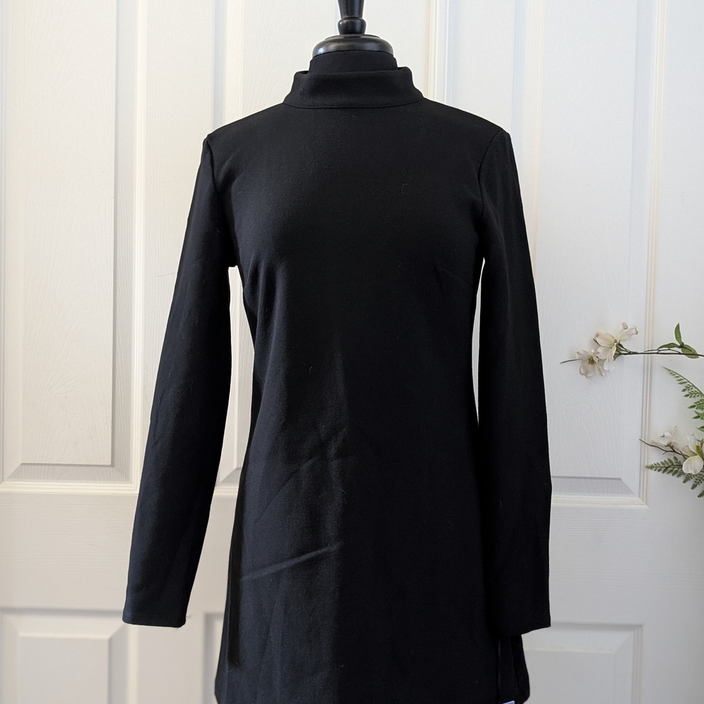 Black Turtleneck Long Sleeve Top